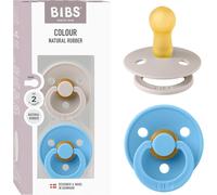 Colour Pacifier Lot De 2 Tétines Rondes Sans Bpa En Latex De Caoutchouc Naturel,Fabriquées Au Danemark,Taille 2 (6-18 Mois),Champignon/Brise