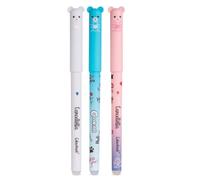 Colourbook - Lot de 3 stylos gel effaçables rechargeables, caoutchouc semi-sphère, diamètre pointe 0,7 mm