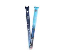 Colourbook Napoli Lot de 2 stylos effaçables gel rechargeables, pointe 0,7 mm, encre thermosensible bleue, licence officielle, idéale pour l'école et les enfants