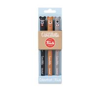 Colourbook Trudi Lot de 3 stylos gel effaçables rechargeables en caoutchouc semi-sphère Diamètre pointe 0,7 mm