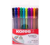 Coloured Ballpoint Pens, 1.0 Mm Medium Point Ballpoint Pen With Anti-Smudge Ink For Smooth Writing, Ergonomic Triangular Shape, Pack Of 10 In Assorted Colours