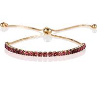 Coloured Bracelets For Women And Girls. Women's Bracelets With Coloured Or Transparent Zircons. Thin Bracelet In Gold, Rose Gold Or Silver Adjustable With Sliding Metal Ball., Brass, Cubic