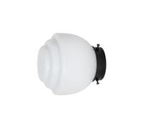 Coloured by Art - Applique murale Gispen Vlak Moonlight Basic black | lampe artisanale, luminaire noir, verre opalin blanc