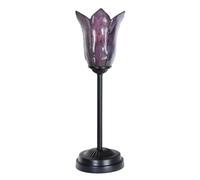 Coloured by Art Lampe de table Tiffany style slim noire avec Gentian Purple