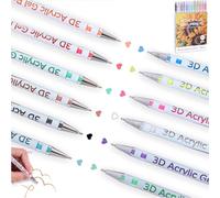 Colourful 3D Acrylic Gel Pens, Pen 1.0mm, 12/24/36/48 Colors Paint for drawing & coloring (12pcs)