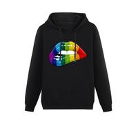 Colourful Lips Popular Gay Pride Rainbow Pride Soho LGBT Soho Retro Pullover Hoody Black L