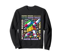Colourful Master Builder Dabbing Blocks Bricks Builder Sweatshirt