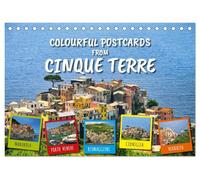 Colourful Postcards from Cinque Terre (Desk Calendar 2026 DIN A5 landscape), CALVENDO 12 Month DeskCalendar: Discover the picturesque ligurian fishing villages in Cinque Terre
