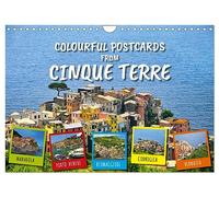 Colourful Postcards from Cinque Terre (Wall Calendar 2027 DIN A4 landscape), CALVENDO 12 Month Wall Calendar: Discover the picturesque ligurian fishing villages in Cinque Terre