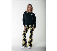 Colourful Rebel Big Flower Mesh Extra Flare Pants Bright Yellow Taille: S | Évasés pantalons Outlet | Femme | Jaune