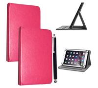 Colourful Stuff Étui Universel en Cuir, Rotatif à 360° pour Tablettes Androïdes de 10’’ et 10,1’’ + Stylet Tactile Universal 10.1" & 10" PINK CASE COVER