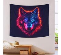 Colourful Wolf Tapisserie Murales Tenture MuraleCouverture Décoration Pour Cartoon Animal Patterns Tapisserie Décorative Pour Le Salon,chambre À Coucher,salle À Manger,salle De Yoga 70cmx100cm