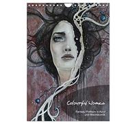 Colourful Women - Fantasy-Frauenportraits in Acryl und Mischtechnik (Wandkalender 2026 DIN A4 hoch), CALVENDO Monatskalender: Figurative Malerei mit surrealistischen Elementen