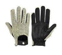 COLOURLINX Gants de conduite en cuir pour homme - Doux - Véritable classique anglais - Non doublé - Fil au crochet - Gants chauffeurs vintage tendance, Noir , M