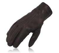 COLOURLINX Gants de conduite en cuir pour homme non doublés rétro vintage classique élégant en cuir véritable chaud thermique noir, marron foncé, M