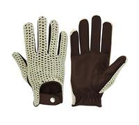 COLOURLINX Gants de conduite en cuir pour hommes Adultes Doux Véritable Authentique Classique Anglais Non doublés Coton Crochet Fil Chauffeur Vintage Mode, marron foncé, L