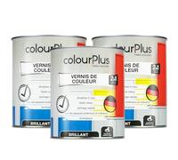 colourPlus® 2-en-1 vernis de couleur (2,25L, RAL 9010 blanc pur) brillant Peinture acrylique - peinture pour jouets d'enfants - peinture pour bois - peinture pour bois intérieur