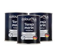 ColourPlus Vernis Marin 3 x 750 ml - Transparent - Vernis bois extérieur brillant, résistant à l'eau et intempéries | Pour bateaux, fenêtres, meubles et jardin | Résistant aux UV