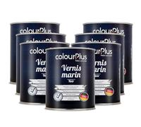 ColourPlus Vernis Marin 7 x 750 ml - Noir - Vernis bois extérieur brillant, résistant à l'eau et intempéries | Pour bateaux, fenêtres, meubles et jardin | Résistant aux UV