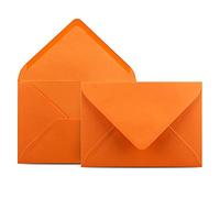 Colours-4-you - Lot de 100 enveloppes - DIN C6 - Orange - 11,4 x 16,2 cm - Enveloppes avec 80 g/m² - Fermeture humide - Rabat pointu - Enveloppes sans fenêtre