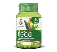 Colours of Life Green Tea EGCG - Supplément de thé vert - pour l'équilibre du poids corporel et le drainage des fluides - sans gluten et végétalien, 60 gélules végétariennes