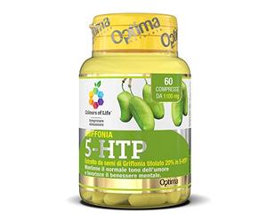 Colours of Life - Griffonia 5-HTP - Supplément de graines de griffonia - Maintient une humeur normale et favorise le bien-être mental - Sans gluten et végétalien, 60 comprimés