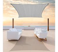 ColourTree Voile d'ombrage carré gris de 2,4 x 3 m en maille AGSLR, blocage des rayons UV à 95 %, perméable à l'eau et à l'air, 200 g/m², très résistant pour les usages commerciaux et résidentiels
