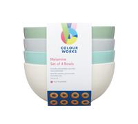 Colourworks bols de plastique de mélamine, couleurs 'Classics', set de 4