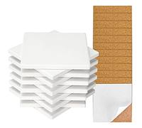 Colovis Lot de 12 Carreaux de céramique pour travaux manuels, 10,2 cm, Non émaillé, avec Coussinets en liège pour porage Acrylique, Bricolage, projets de Peinture, découpage