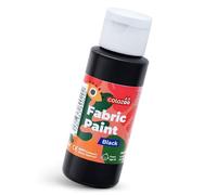 colozoo Black Textile Paint 60ml Lavable en machine | Peinture pour tissus clairs et foncés | Peinture textile pour vêtements, T-shirts, sacs, jeans