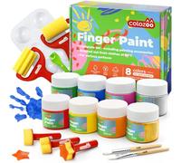 colozoo Peinture au Doigt Bébé - Set Peinture Lavable Tout-Petits 8x100ml