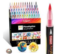 colpart Lot de 60 marqueurs de peinture acrylique - Marqueurs de calligraphie - Œufs de Pâques à peindre - Pour la fabrication de cartes, la peinture sur rock, la pierre, la céramique, le verre, le