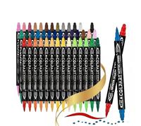 colpart Stylos de peinture acrylique - 36 couleurs de stylos acryliques pour peinture sur roche, verre, pierre, bois, galets, céramique, loisirs créatifs et stylos de peinture à double pointe