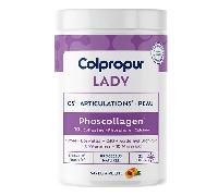Collagène Peptides COLPROPUR D® - COLPROPUR Lady - Phoscollagène® + Acide Hyaluronique + Coenzyme Q10 - Spécial Ménopause - 340g - Saveur Pêche - 25 jours 10g par dose - Fabriqué en EUROPE