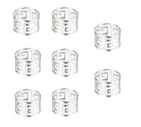 Colrid 8 Pièces Bague Déco de Serviette, Rond Serviettes en Métal, Porte Serviettes de Table, Ajouré Motif, Simple et Élégant, Acier Inoxydable, pour Mariage, Banquet, Dîner, Décoration (Argent)