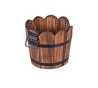Colrid Pots de Fleurs en Bois, Planteur Pot, Pot de Fleurs, Naturel, Fait à la Main, sans Danger pour Le Corps Humain, avec Trou de Drainage, pour Intérieur Extérieur Maison Jardin Patio Décoration