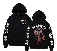 COLseller Sweat Bad Tour Omens | Pullover Oversized Unisexe À Manches Longues | Impression Cartoon (Noir,M)