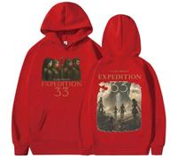 COLseller Sweat Expedition 33 | Style Ensole Clair Obscur | Streetwear Rétro Unisexe | Confort en Coton (Rouge,3TG)