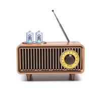 COLSUR Radio Portable Bluetooth Rétro en Vintage Classique Design Caisson de Basses Super Graves avec Radio AM FM Prise D’entrée Audio, Convient pour Les Cuisines De La Maison Et du Bureau 1500mAh