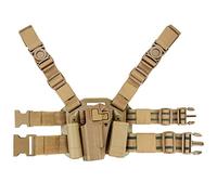 Colt 1911 Drop Leg Holster,CQC Serpa Left Leg Drop Leg Thigh Pistol Holster Magazine & Flashlight Pouch for Colt 1911 M1911(Khaki)