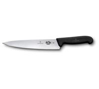 Victorinox Fibrox - Couteau de chef large universel pour viande, poisson, légumes et herbes - Lame droite - 22 cm - Acier inoxydable - Noir