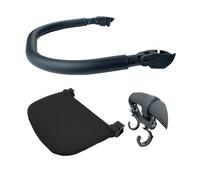 Colu Kid 3pcs/Set accessoires poussette PU accoudoir en cuir, repose - pieds et crochets compatibles avec les poussettes Babyzen YOYO 2 et YOYO+ (Noir)