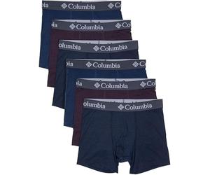 Columbia Amazon Exclusive 6 Pack Performance Boxer Brief Boxeur ajusté, Gris foncé/Cerise foncé/Bleu Marine, 3XL (Lot de 6) Homme