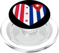 Columbia and Cuba Flags: Heart Shaped Unity PopSockets PopGrip pour MagSafe