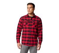 Columbia Bearmouth Springs Chemise Enroulable à Manches Longues en Flanelle pour Homme, Carreaux de Buffle Rouge des, Taille XS