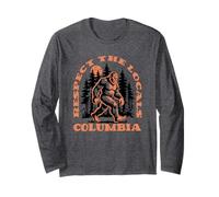 Columbia Bigfoot Respect The Locals Retro Sasquatch Manche Longue
