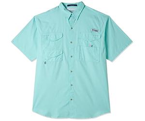 Columbia Bonehead Chemise à Manches Courtes Standard pour Homme, Gulf Stream, Taille XL
