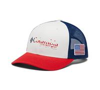 Columbia PFG Casquette de Balle en Maille à Clipser, Red Spark/Drapeau des États-Unis, Taille Unique Unisexe-Adulte