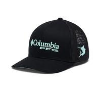 Columbia Casquette unisexe en maille avec logo PFG – Bleu écho/Requin/Hymne – S/M