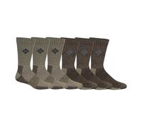 Columbia Chaussettes Crew Moisture Control pour homme, kaki/marron, 6-12 US, Kaki/marron, 6-12